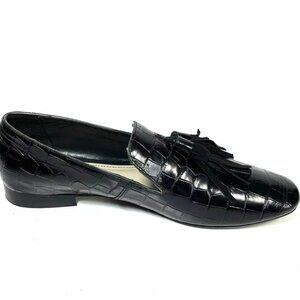 Zara Tassel Loafers Women’s Size 36 Black Croc Prints Leather.